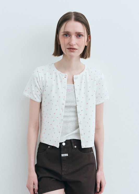 [預訂貨品需1-2星期到港] MARITHÉ FRANÇOIS GIRBAUD W FLOWER CARDIGAN TEE